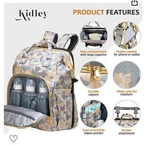 NWT Kidley Diaper Bag w Bassinet